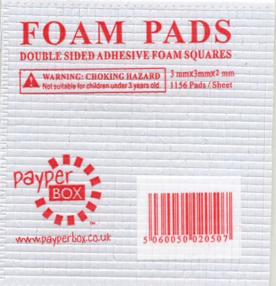 Double sided 3D foam pads - 3mm x 3mm x 2mm
